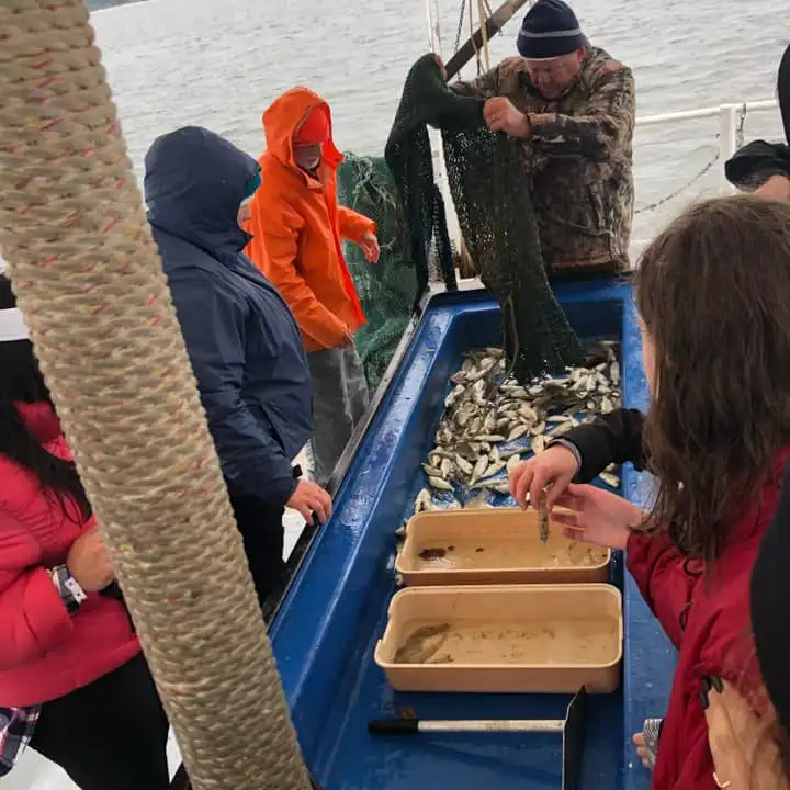 a group of people on a boat