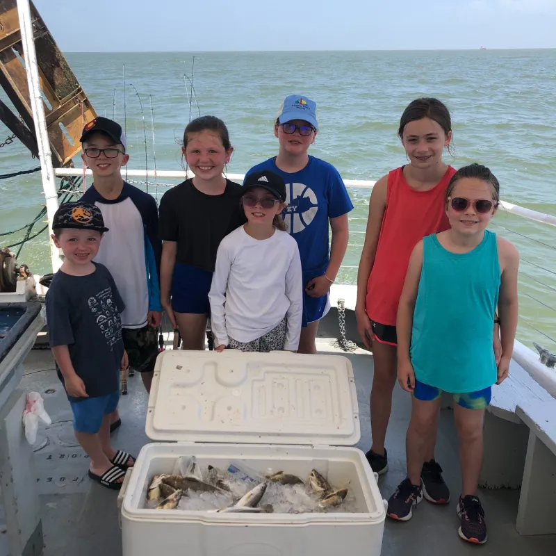 a group of people on a boat in the water