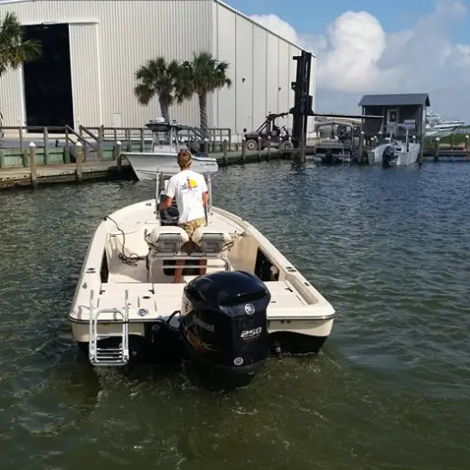 a small boat in a body of water