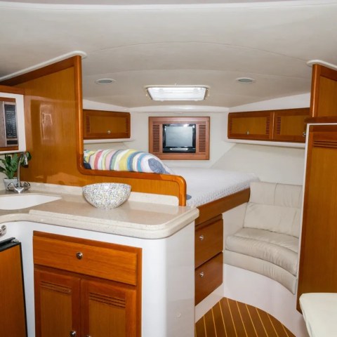 a kitchen with a sink and a microwave